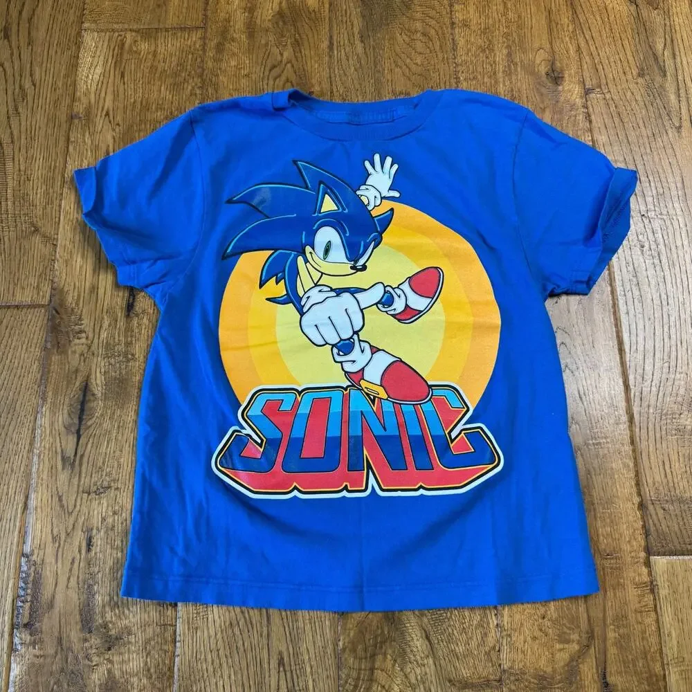 Lot of 10 Boys Summer Clothing Sz 6-7 Shirts, Shorts SONIC Spongebob Minecraft